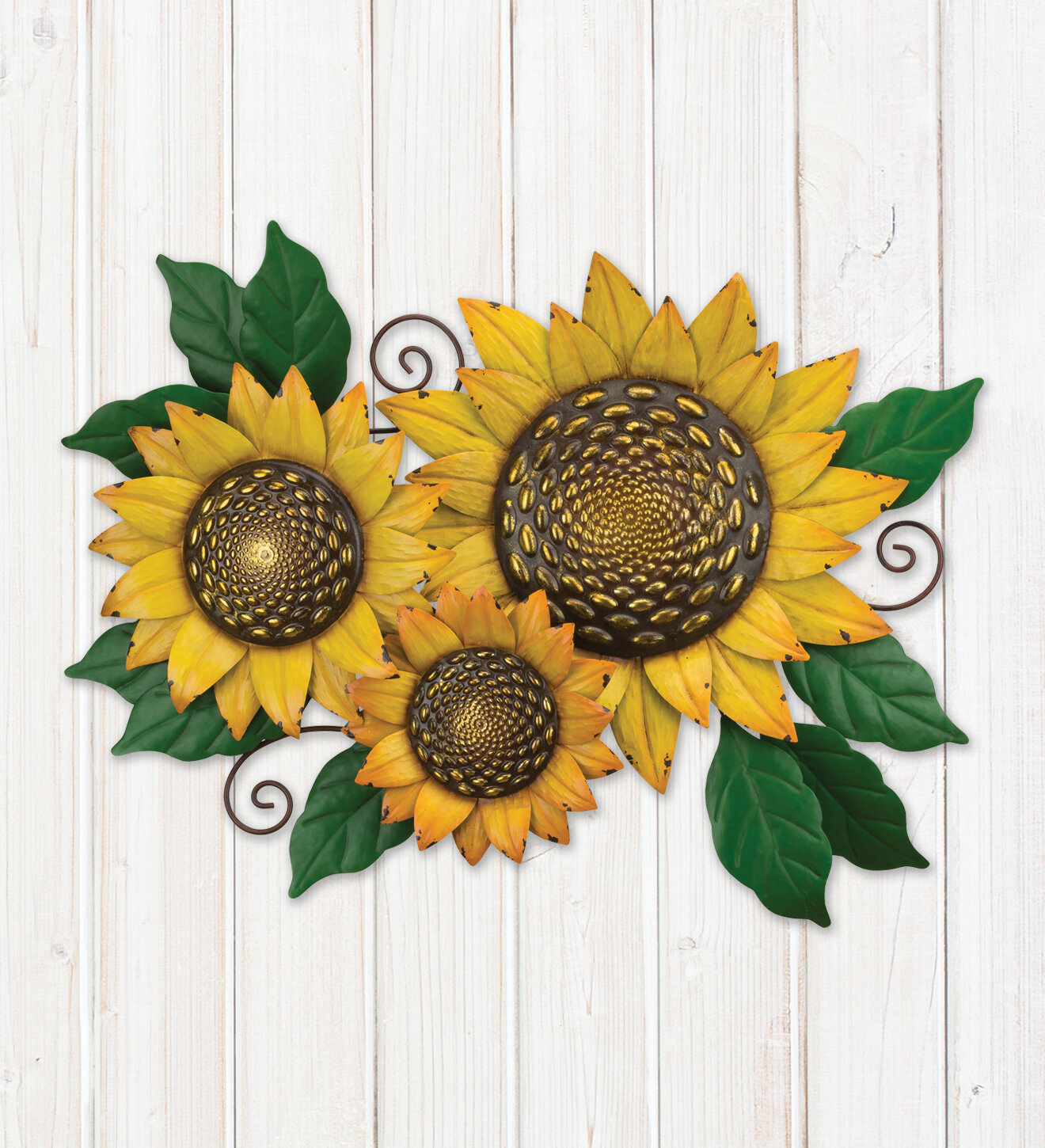 Rosalind Wheeler Triple Sunflower Wall Décor Wayfair