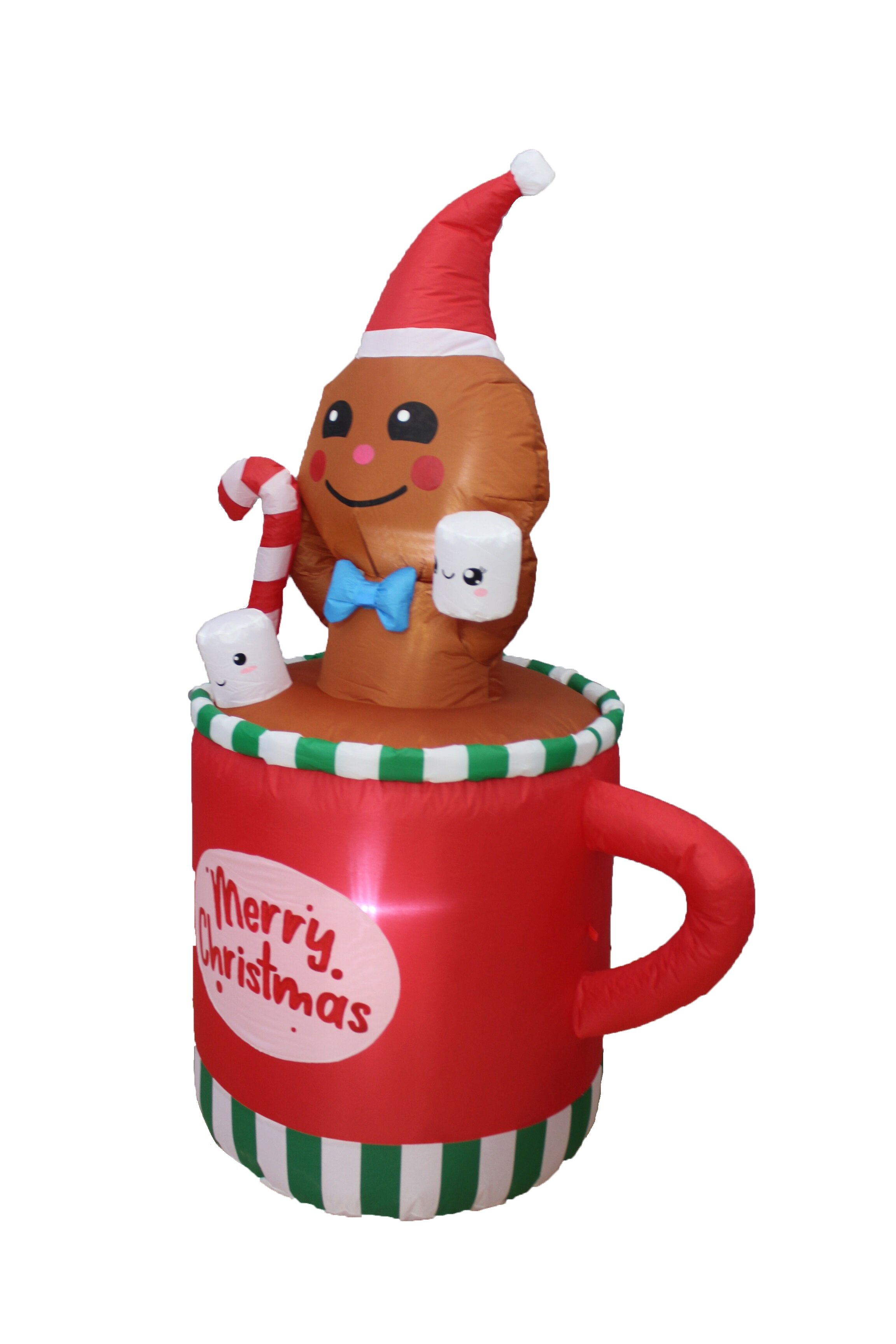 The Holiday Aisle Gingerbread Man Hot Cocoa Mug Marshmallow Blow Up