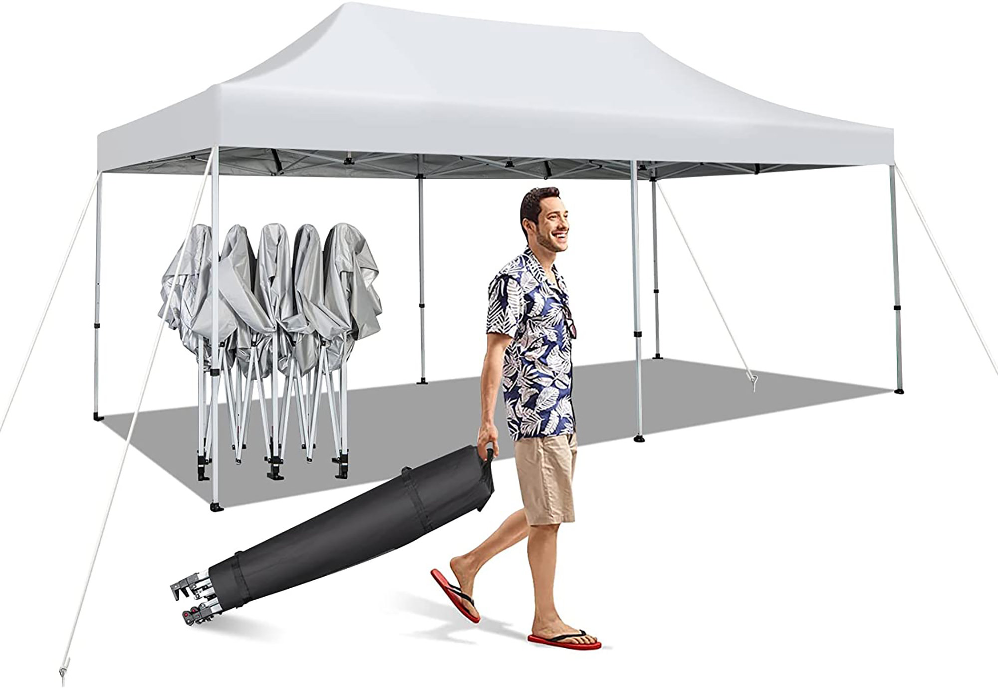 Gymax 20 Ft W X 10 Ft D Iron Pop Up Party Tent Wayfair