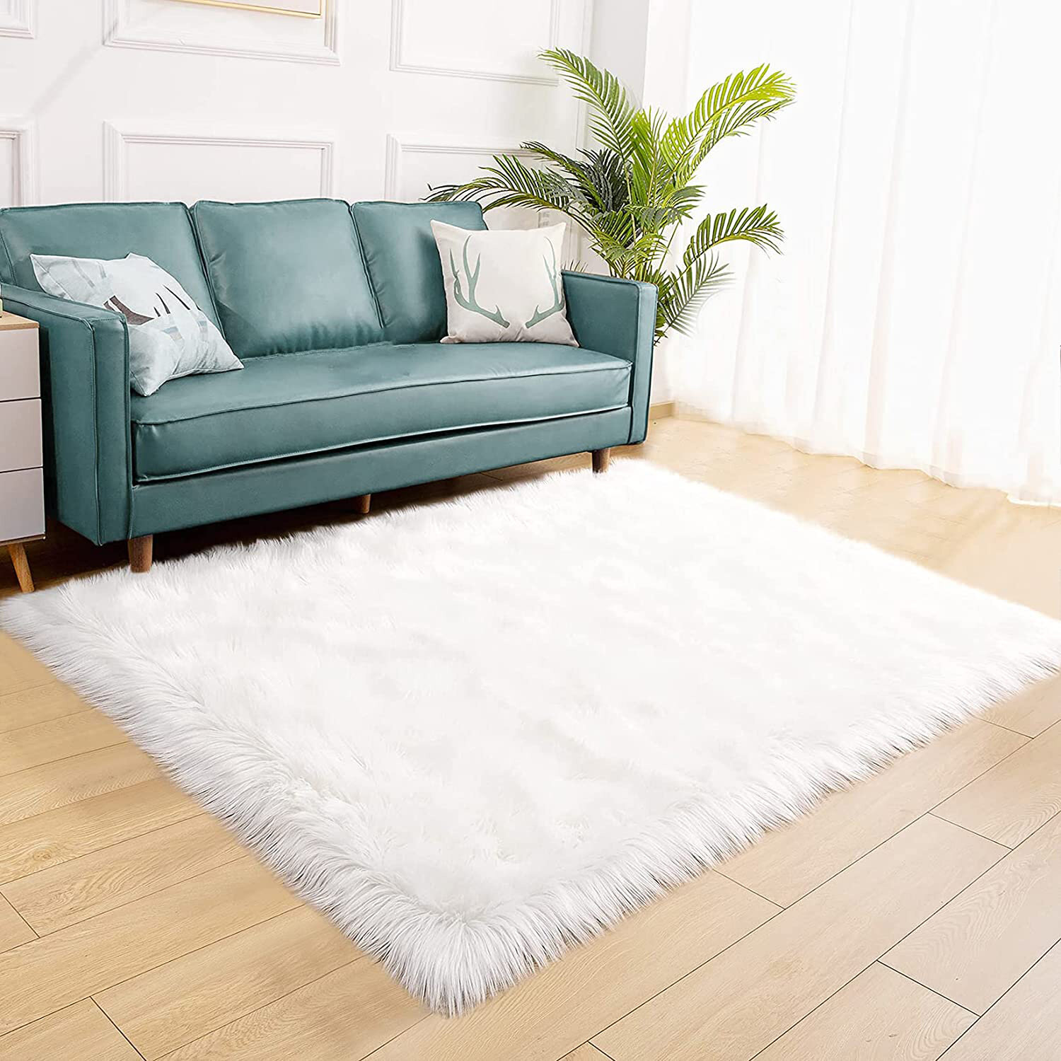 Everly Quinn Hagel Handmade Shag Faux Sheepskin White Rug Reviews