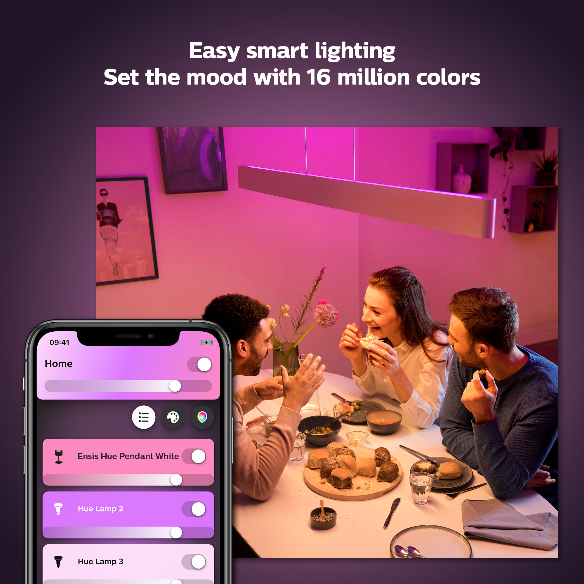 Philips Hue Ensis White Colour Ambiance Smart Ceiling Pendant Light