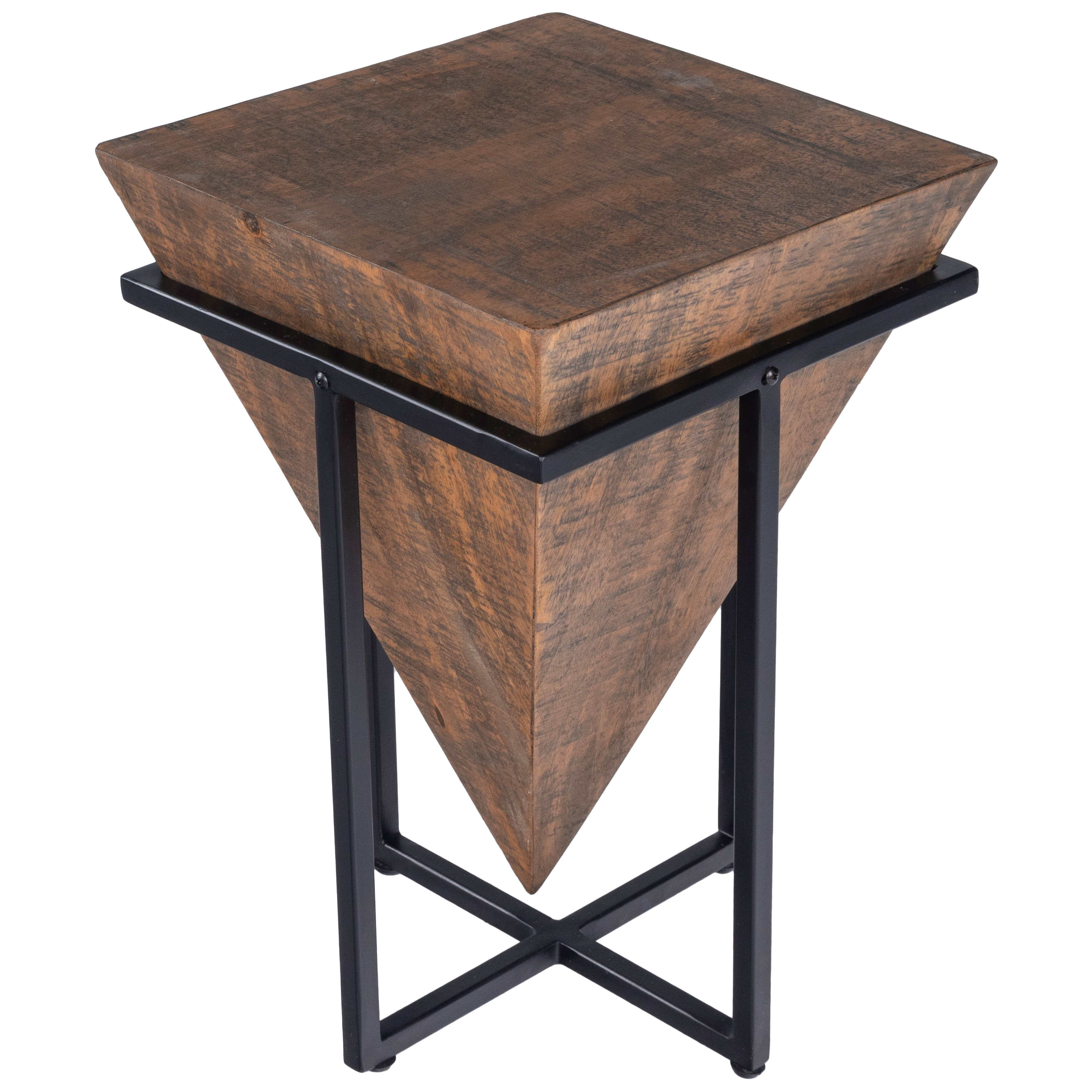 Loon Peak Stonecipher 18 5 Tall Solid Wood Cross Legs End Table