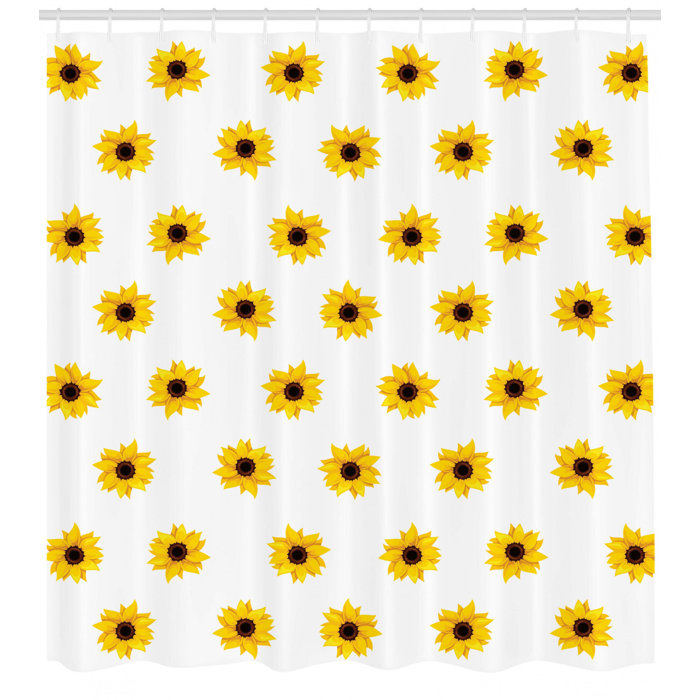 Sunflower Shower Curtain Set Hooks Sunflower Shower Curtain Set Hooks