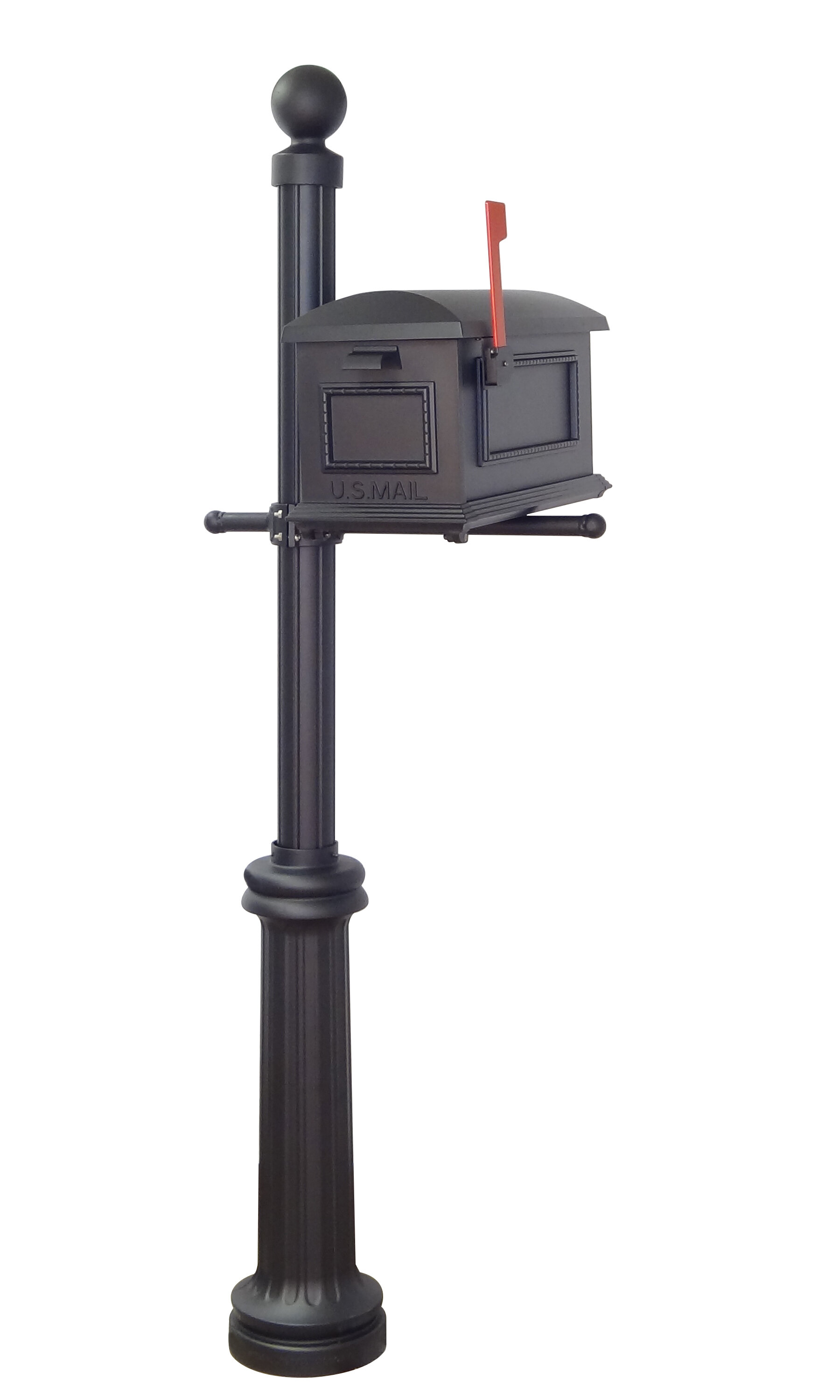 Special Lite Products Traditional Curbside Mailbox With Fresno Post