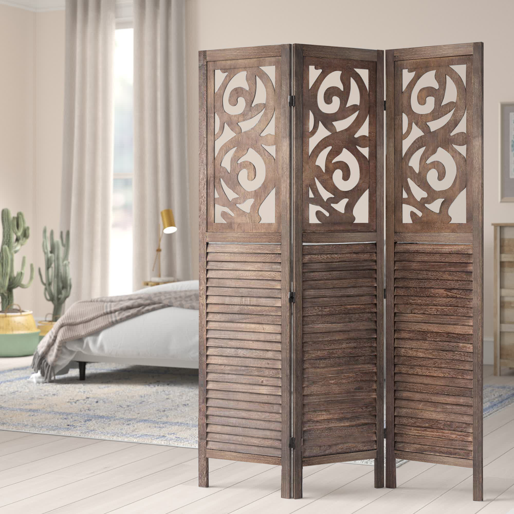 Mistana Eloise W X H Panel Solid Wood Folding Room