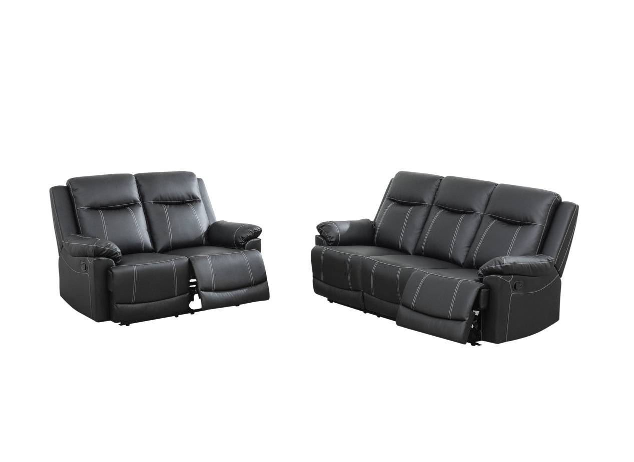 Latitude Run Leyton 2 Piece Vegan Leather Reclining Living Room Set