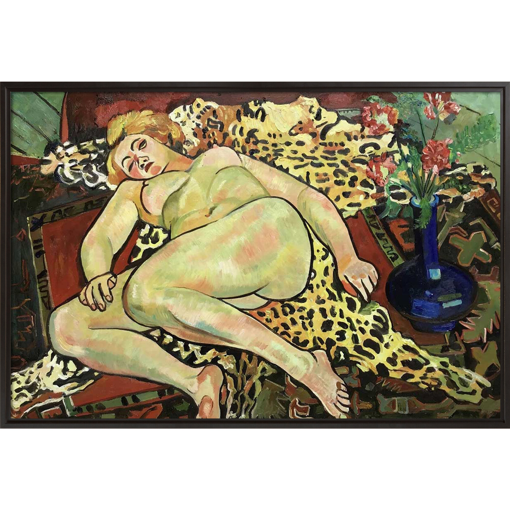 Overstock Art Naked Catherine Lying On A Panther S Skin By Suzanne