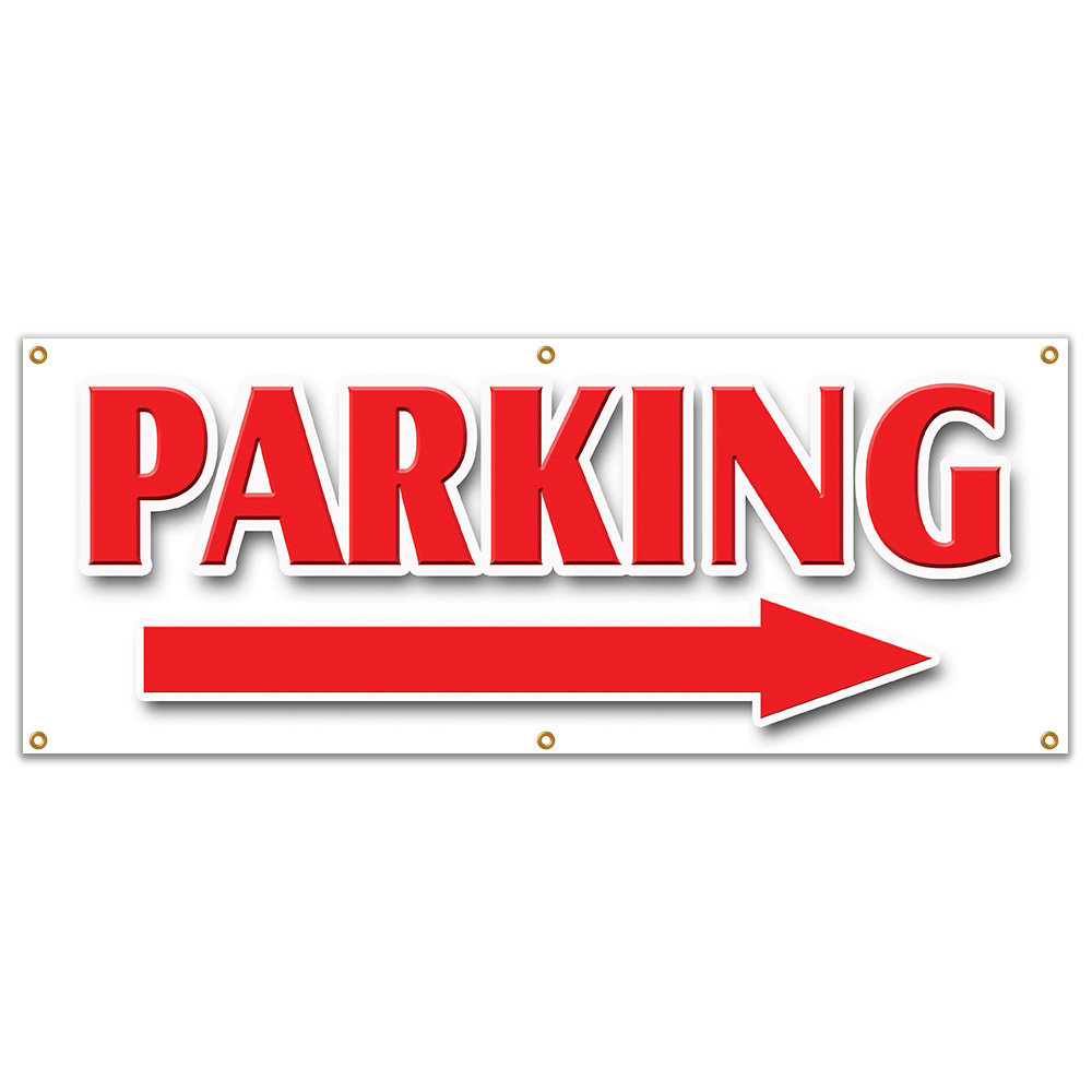 Signmission Parking Right Arrow Banner Sign Parking Lot Garage Valet