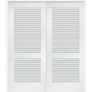 Prehung Interior Double Doors Wayfair Full Double Solid Manufactured Wood Louvered Mdf Prehung Interior Door