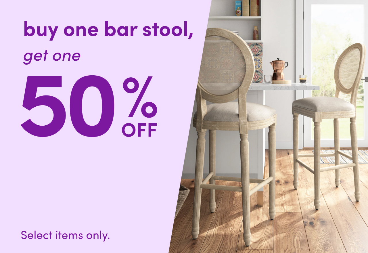 Buy one barstool, get one 50% OFF