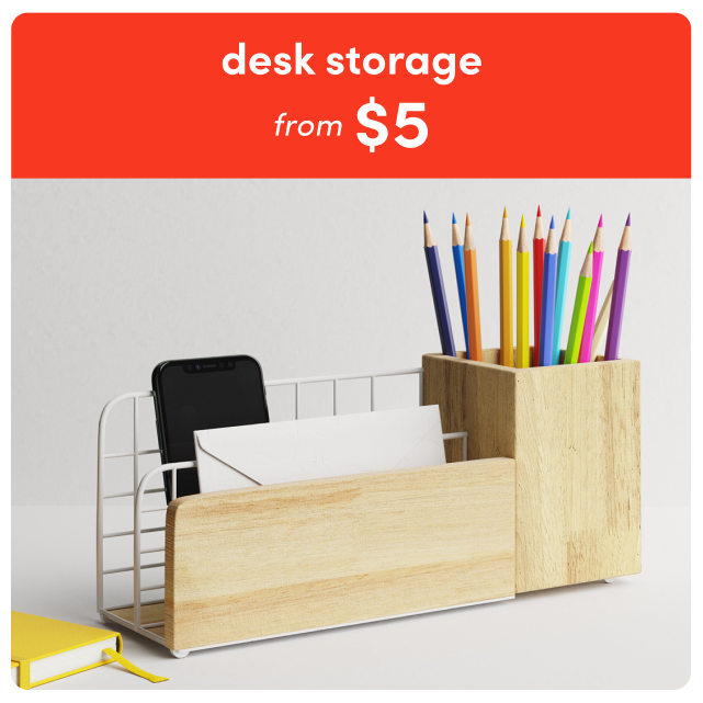 deals on desk storage