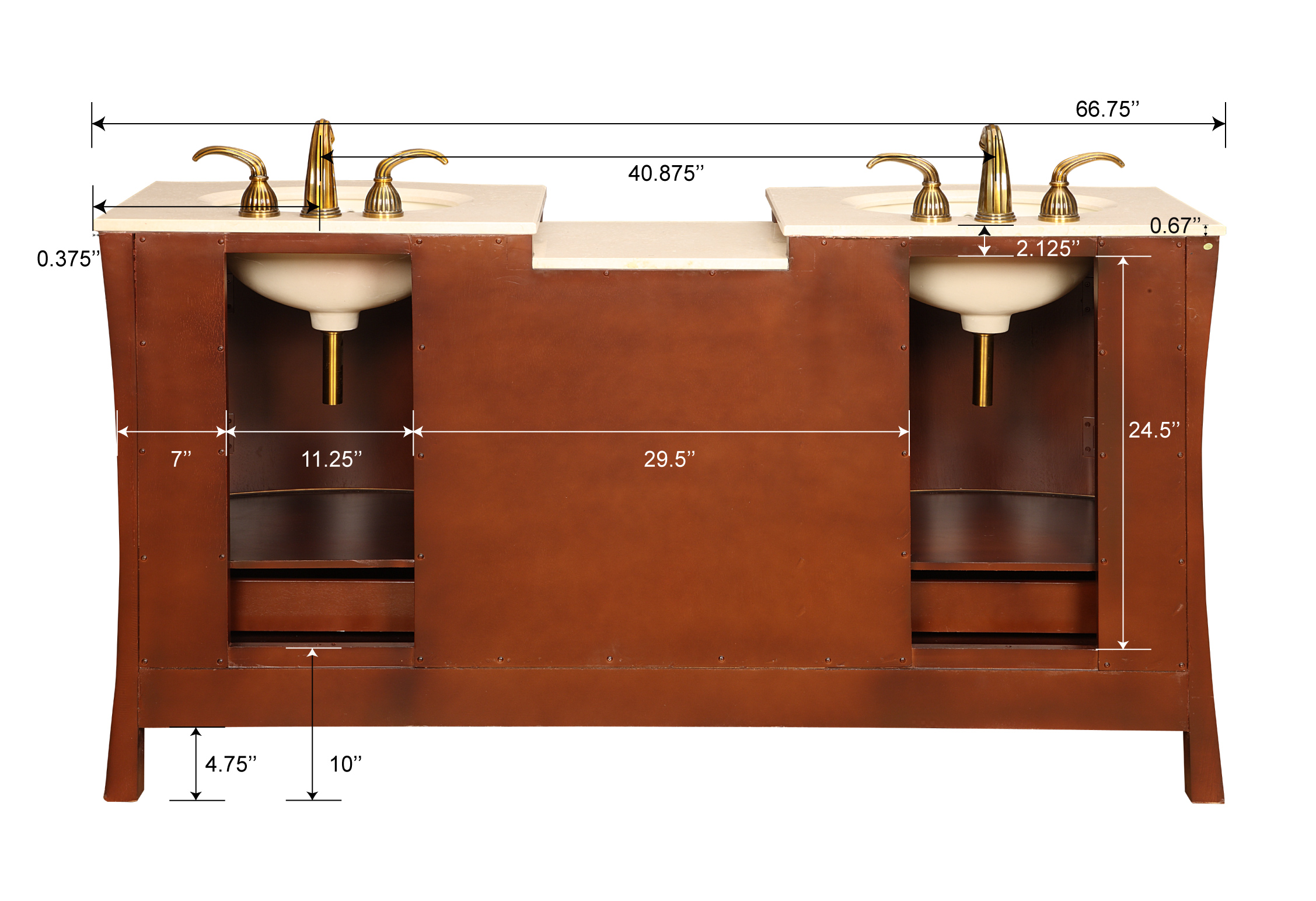 Silkroad Exclusive Northampton 67" Double Bathroom Vanity Set & Reviews