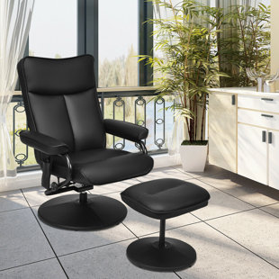 INBOX ZERO Vegan Leather Massage Chair with Ottoman