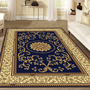 THE CONESTOGA TRADING CO. Keasey 1419 Traditional Oriental Navy Area Rug