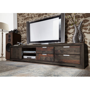 MASSIVMOEBEL24 Tambora Solid Wood TV Stand for TVs up to 88"