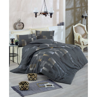 SPIRITHOME Cotton Blend Striped Duvet Cover Set
