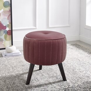 JULIAN JOSEPH 42cm Wide Round Solid Colour Footstool Ottoman