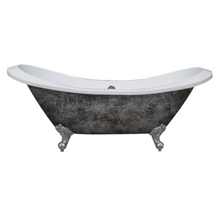 CAMBRIDGE PLUMBING 73'' x 30.75'' Freestanding Soaking Acrylic Bathtub