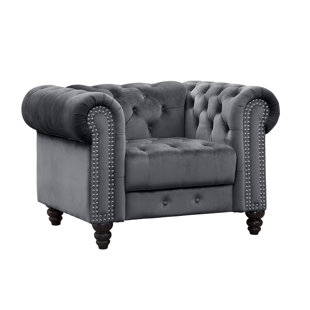ROSDORF PARK Marvale 45.5" Wide Velvet Chesterfield Chair
