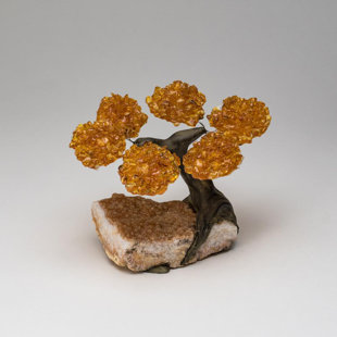 ASTRO GALLERY OF GEMS Small Citrine Clustered Gemstone Tree on Citrine Matrix (The Calming Tree)
