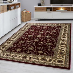 ASTORIA GRAND Hogarth Oriental Machine Woven Red Area Rug