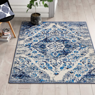 LANGLEY STREET Teppich Amari in Blau/Grau/Elfenbeinfarben