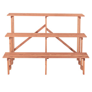 LEISURE SEASON Wood Weather Resistant Plant Stand