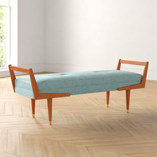 CORRIGAN STUDIO® Boomerang Button Tufted Upholstered Accent Bench