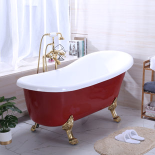 VANITY ART 67" x 32" Clawfoot Soaking Bathtub