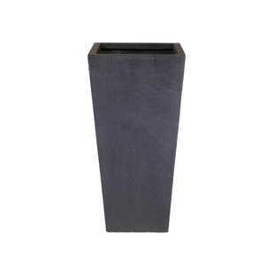 HORTICO Tall Planter with Drainage Holes, Frostproof Outdoor Plant Pot, Concrete Effect Tall Tapered Planter