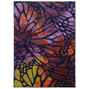 PANTONE UNIVERSE Prismatic Abstract Tufted Blue/Red Area Rug