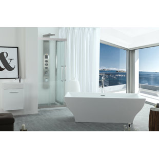 EISEN HOME Hera 70.86'' x 31.5'' Freestanding Soaking Acrylic Bathtub