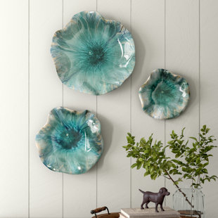 WADE LOGAN® Handmade Boho Plants & Flowers Wall Decor on Ceramic