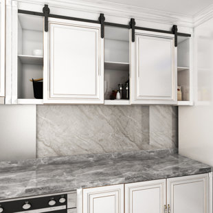 HOMLUX J Shape Standard Double Barn Door Hardware Kit