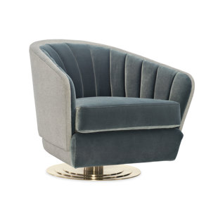 CARACOLE MODERN Modern Edge 32.5" Wide Swivel Barrel Chair