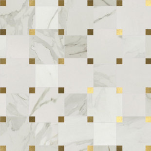 AUDREY LANE Harper 6.1" x 12.25" Procelain/ Metal Mosaic Wall & Floor Tile
