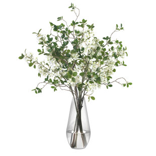 DIANE JAMES HOME Mixed Blossoms in Glass Vase
