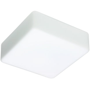 BESA LIGHTING Geo White 1 -Bulb Outdoor Flush Mount