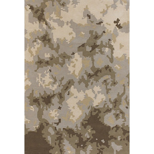 CHANDRA RUGS Douglas Abstract Handmade Tufted Wool Brown/Tan Area Rug