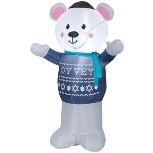 GEMMY INDUSTRIES Airblown Hanukkah Polar Bear Christmas Inflatable