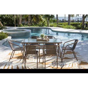 PANAMA JACK OUTDOOR Café 6 - Person Rectangular Outdoor Dining Set