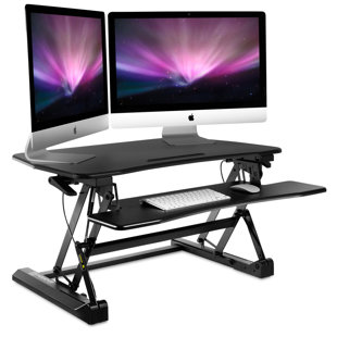 MOUNT-IT Adjustable Metal Base Standing Desk Converter