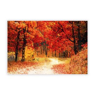 BIG BOX ART Path Through The Forest At Autumn - No Frame Painting