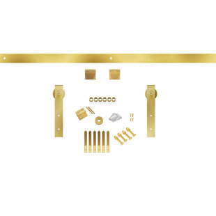 GOLDBERG BROTHERS INC. Premium J-Strap Steel Single Door Barn Door Hardware Kit Standard Single