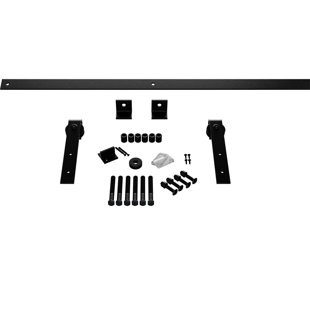 GOLDBERG BROTHERS INC. Premium J-Strap Steel Single Door Barn Door Hardware Kit Standard Single