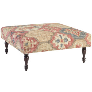 ANNIE SELKE HOME Pali 40" Wide Square Geometric Cocktail Ottoman