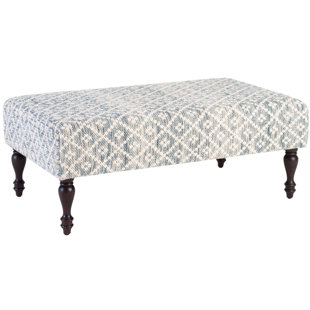 ANNIE SELKE HOME Melange Diamond Blue Rug Ottoman