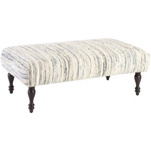 ANNIE SELKE HOME Denim Rag Upholstered Ottoman