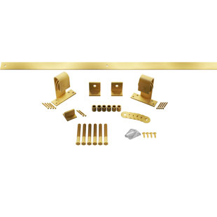 GOLDBERG BROTHERS INC. Premium J-Top Mount Steel Single Door Barn Door Hardware Kit Standard Single