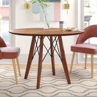 GRACIE OAKS Aysa Round Dining Table with Solid Wood Base